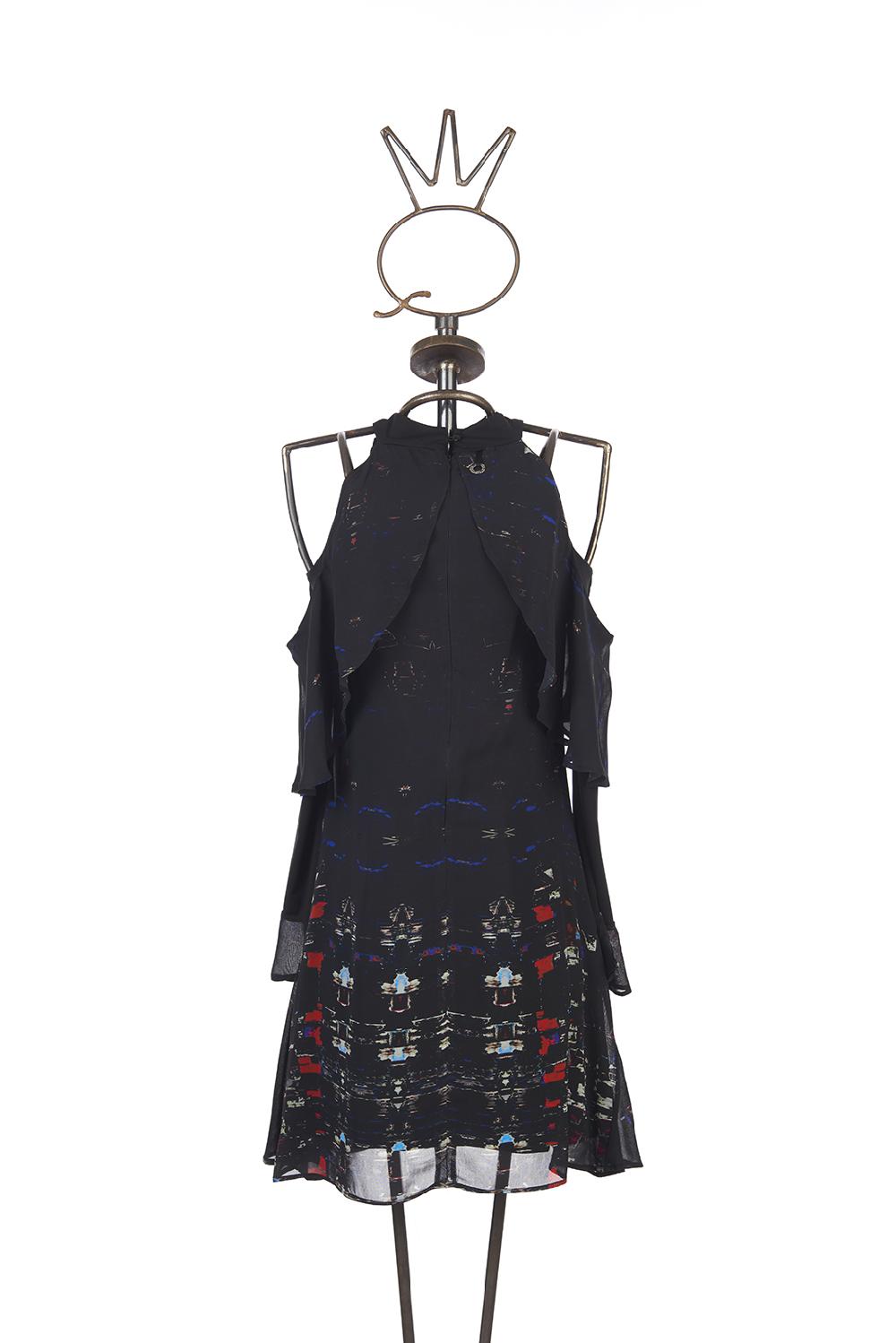 Save The Queen Vestito Corto In Voile Di Viscosa Stampato