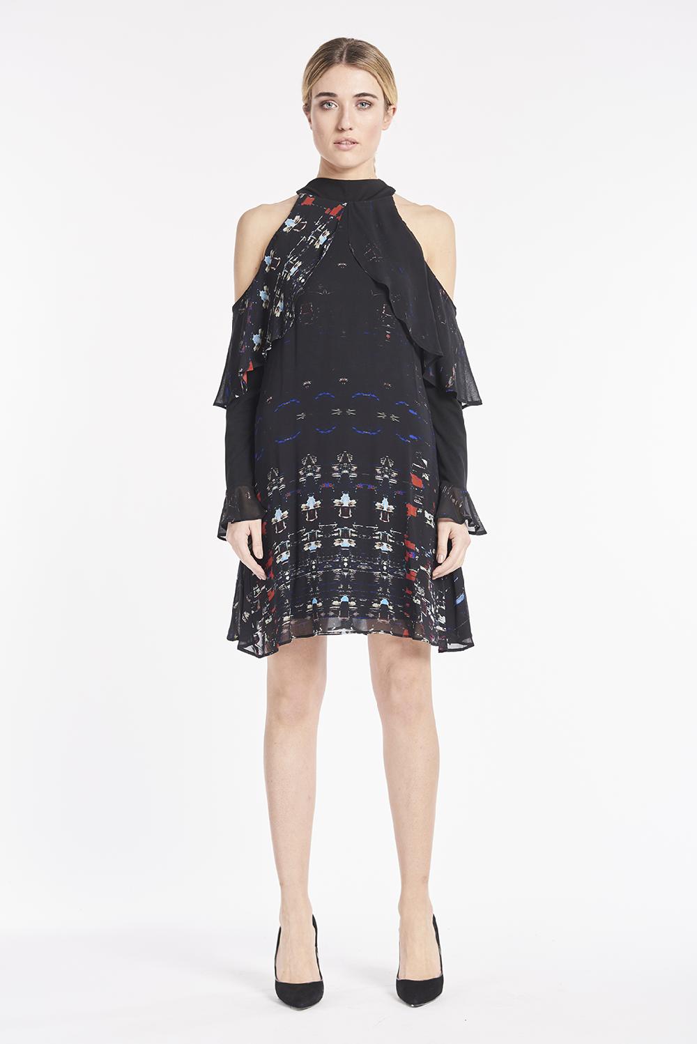 Save The Queen Vestito Corto In Voile Di Viscosa Stampato