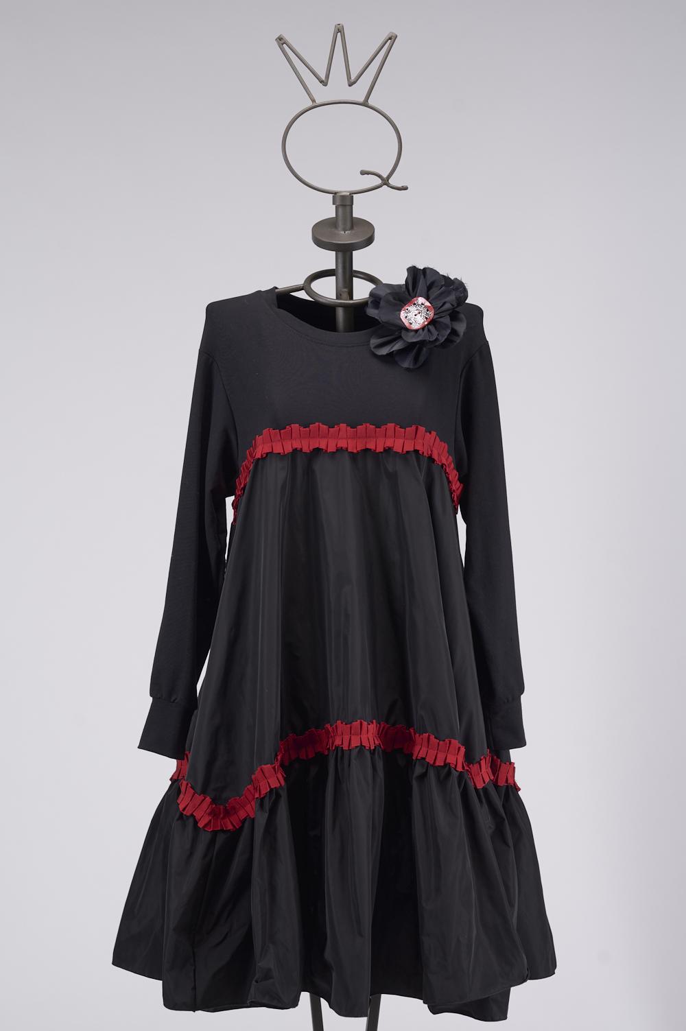 Save The Queen Vestito Corto Largo In Felpa E Taffetà