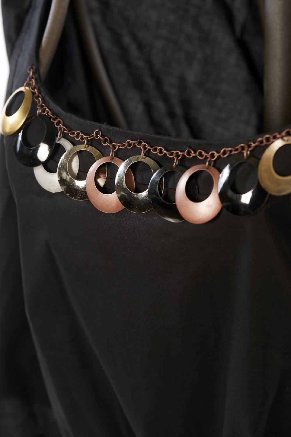 Save The Queen Vestito Corto Nero Con Decorazioni In Metallo