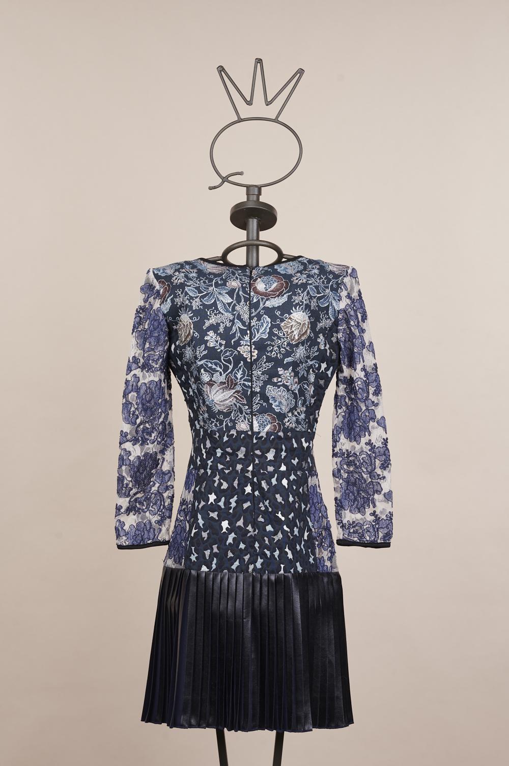 Save The Queen Vestito In Jacquard E Pizzo Ricamato