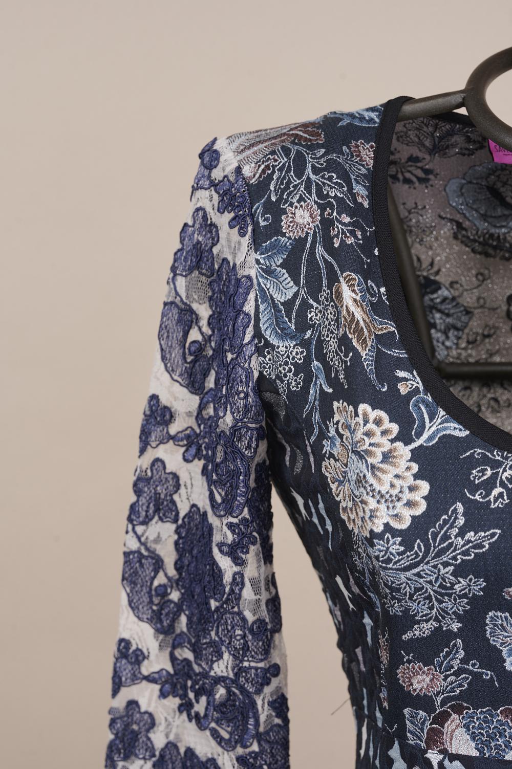 Save The Queen Vestito In Jacquard E Pizzo Ricamato