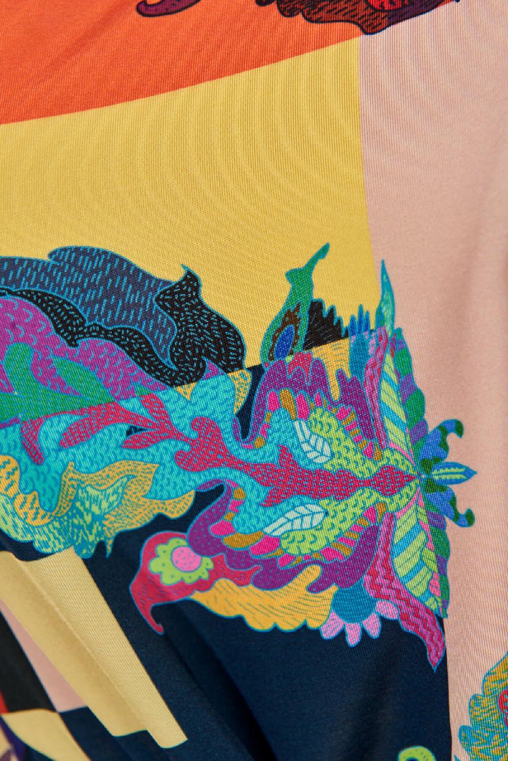 Save The Queen Vestito In Jersey Di Viscosa Con Stampa Dedicata All’Oriente