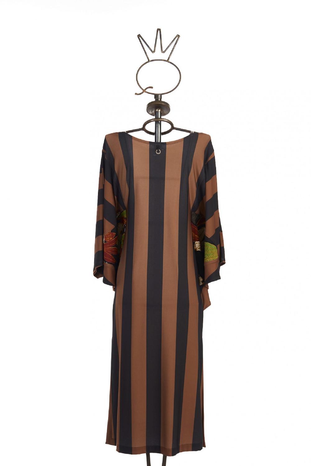 Save The Queen Vestito Longuette A Righe Con Maniche Ricamate