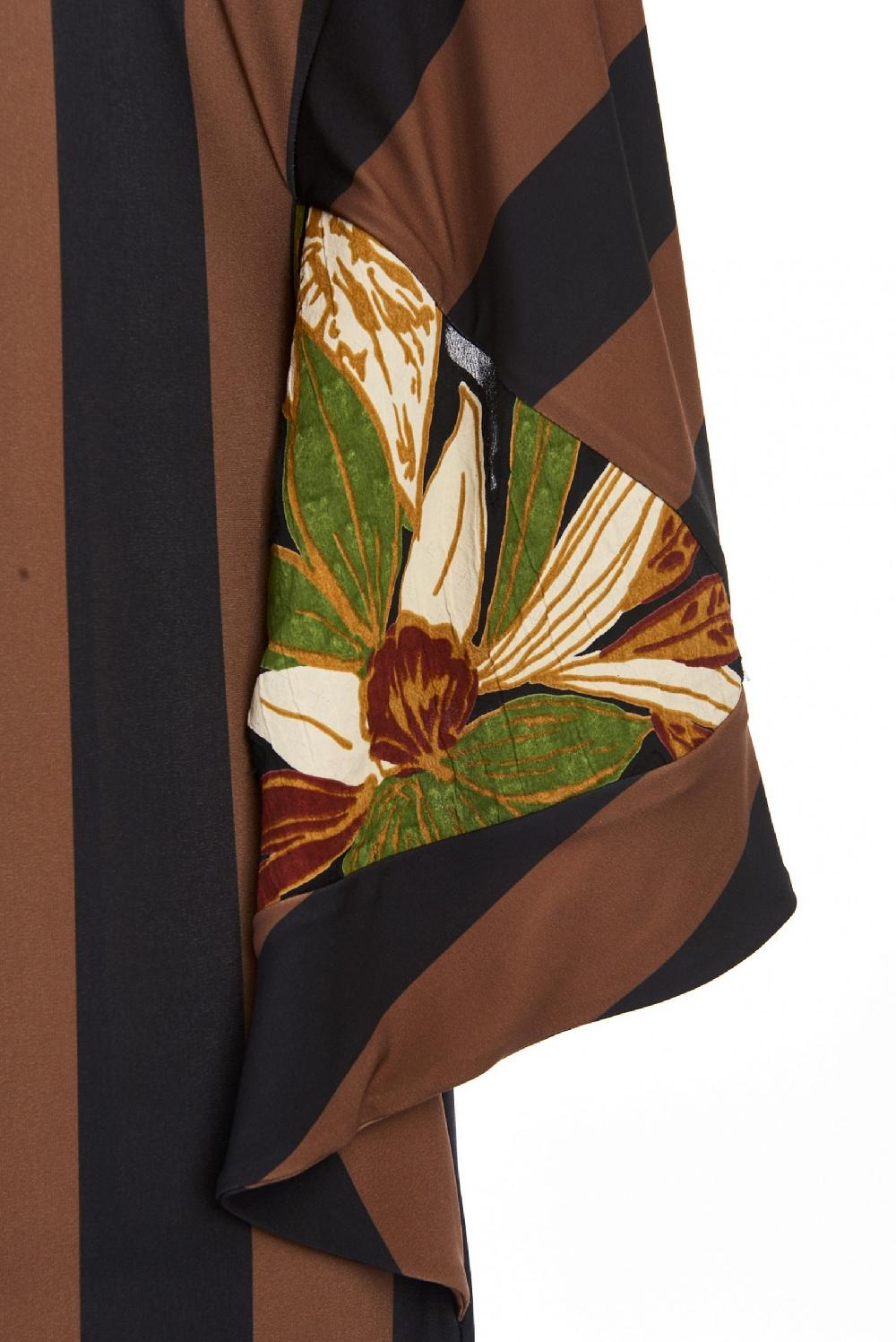 Save The Queen Vestito Longuette A Righe Con Maniche Ricamate