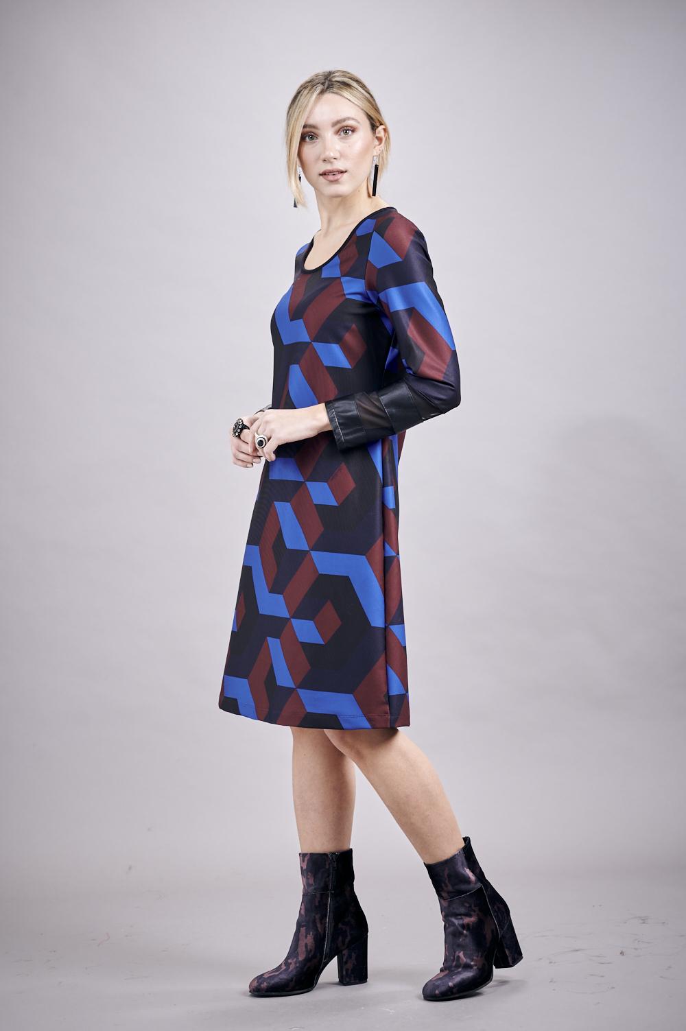 Save The Queen Vestito Longuette Con Stampa “geometrica