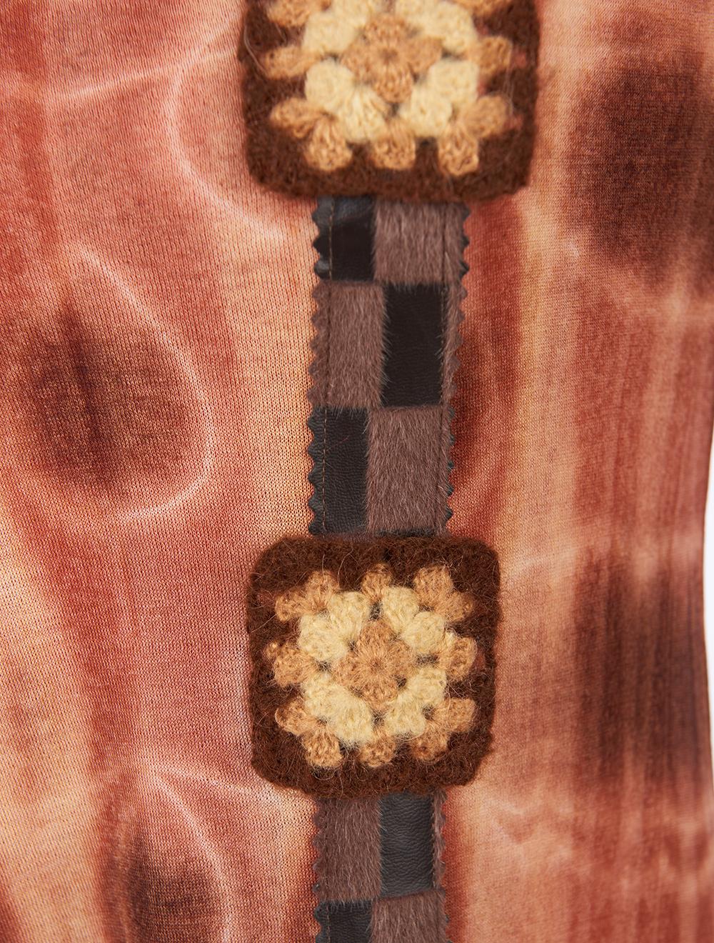 Save The Queen Vestito Longuette In Jersey Di Lana Con Stampa Tie Dye