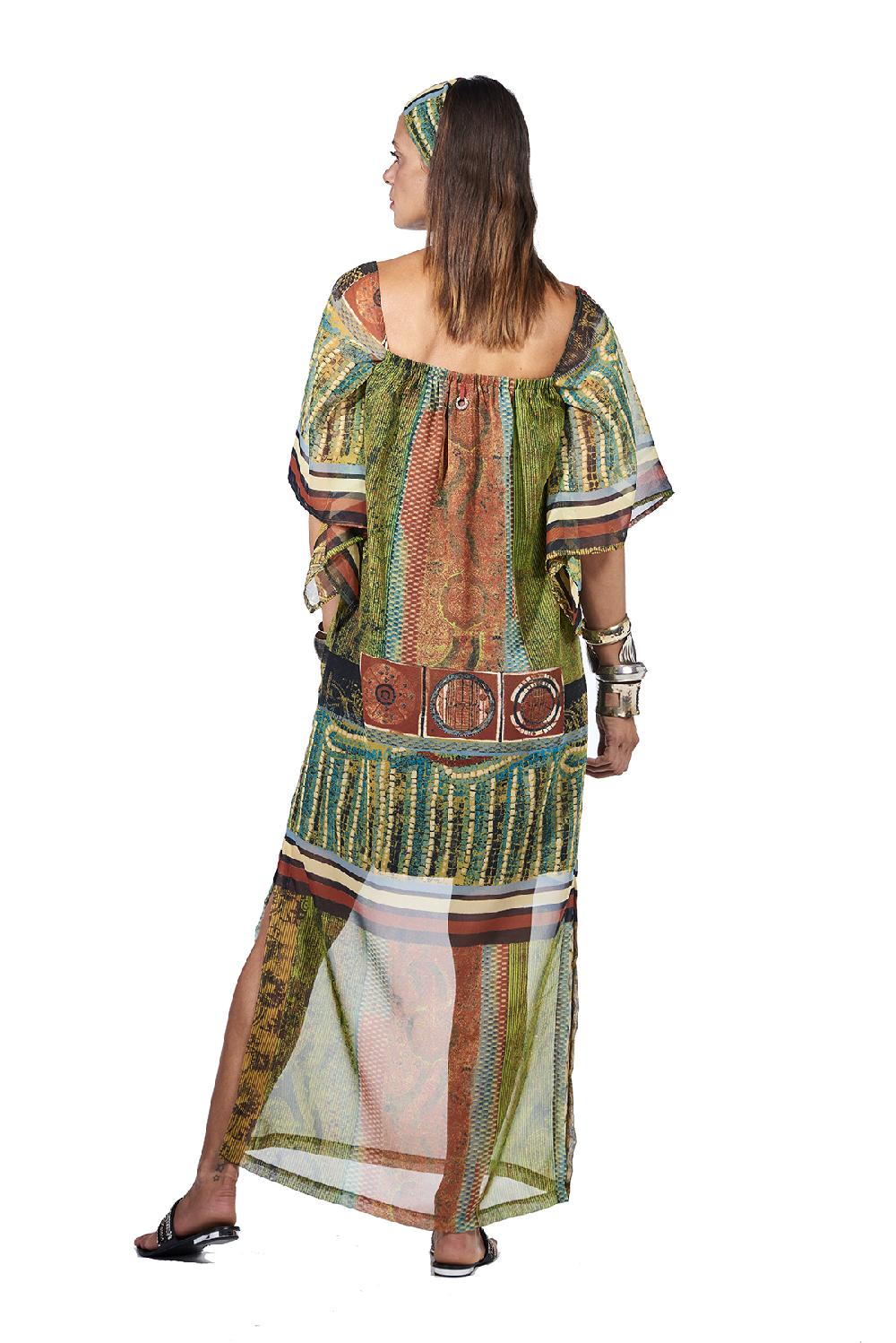 Save The Queen Vestito Lungo Con Stampa Dedicata All’Africa