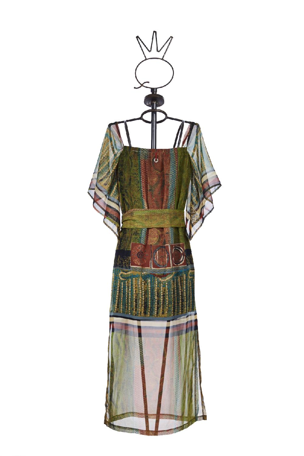 Save The Queen Vestito Lungo Con Stampa Dedicata All’Africa