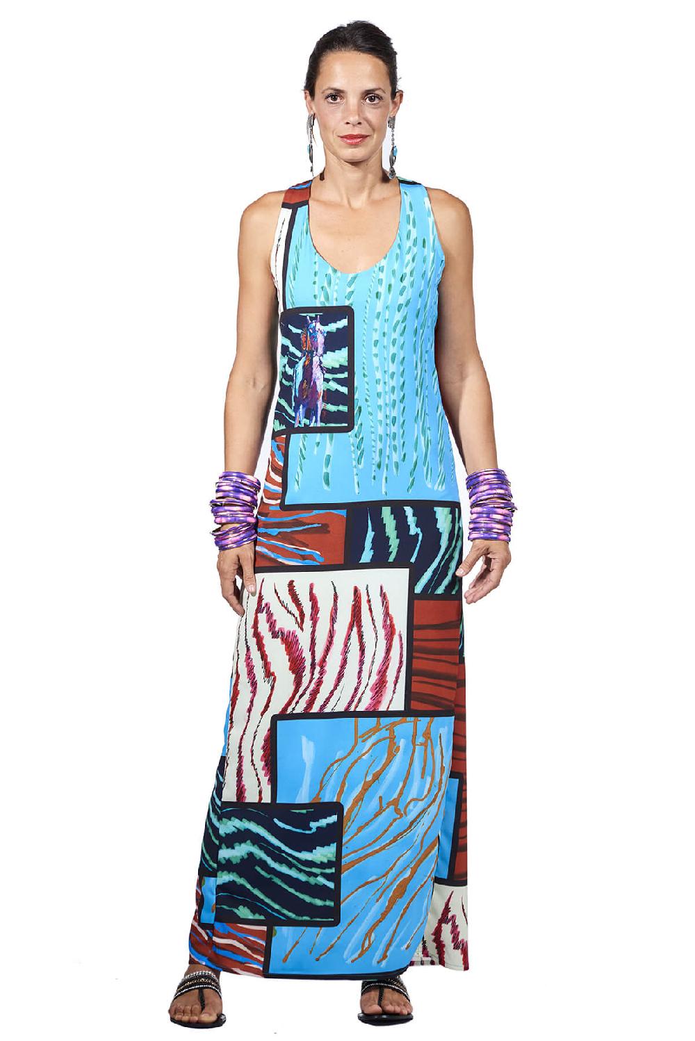 Save The Queen Vestito Lungo Con Stampa Dedicata Alla Conquista Del West