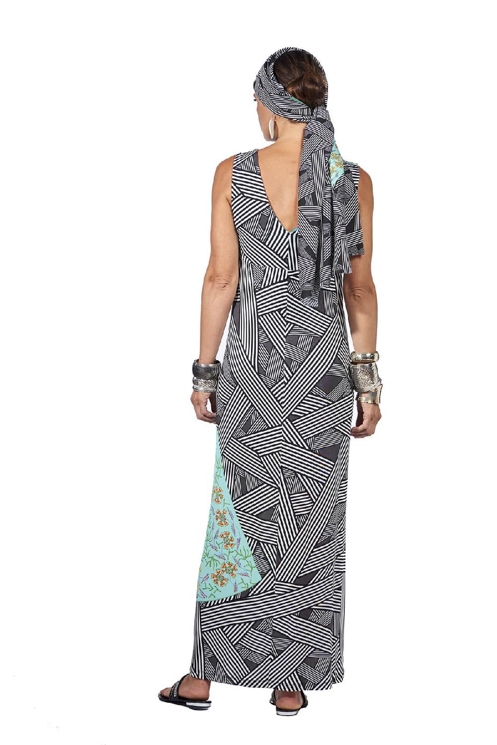 Save The Queen Vestito Lungo In Jersey Con Stampa Dedicata All’Africa