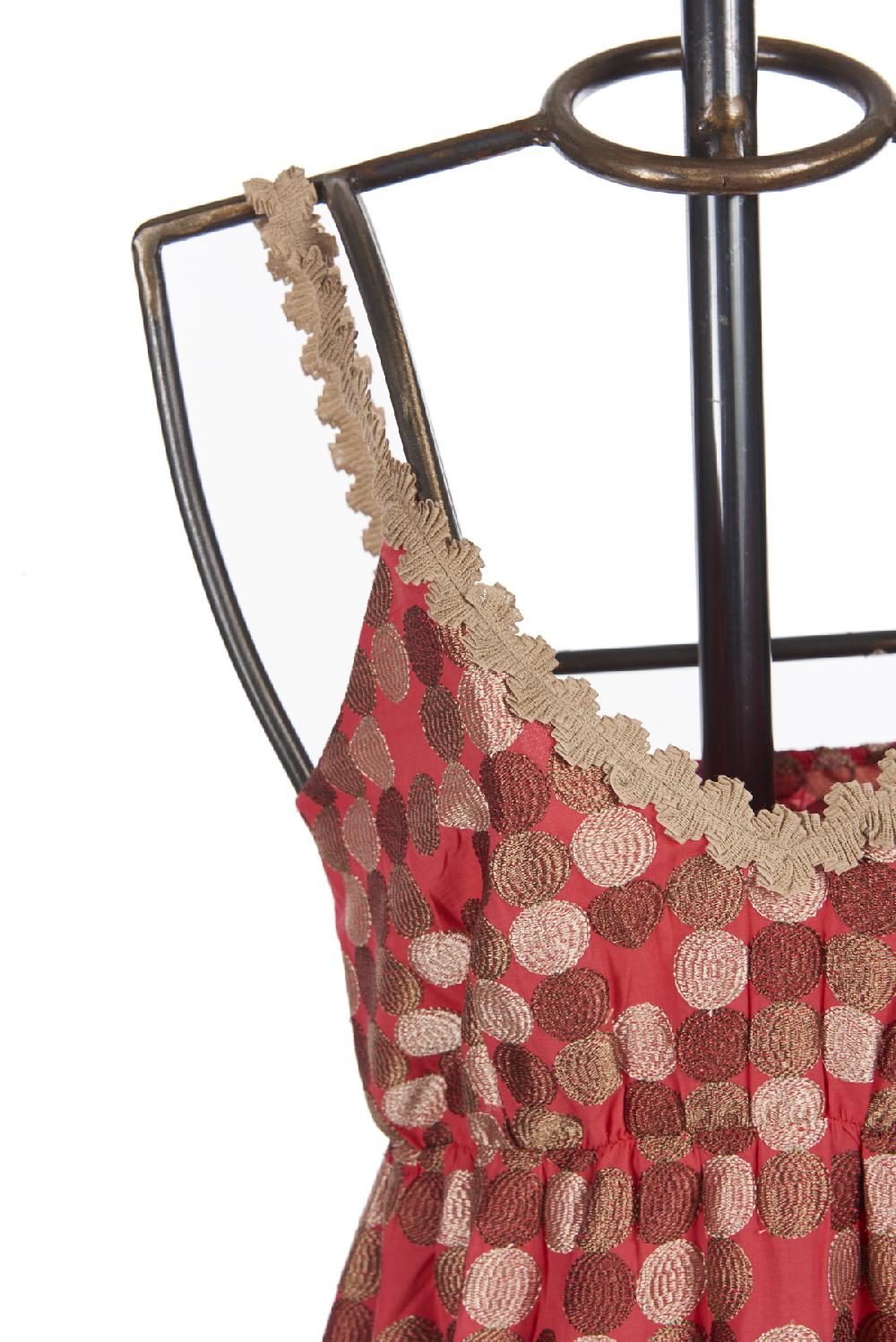 Save The Queen Vestito Lungo In Tessuto Operato A Pois