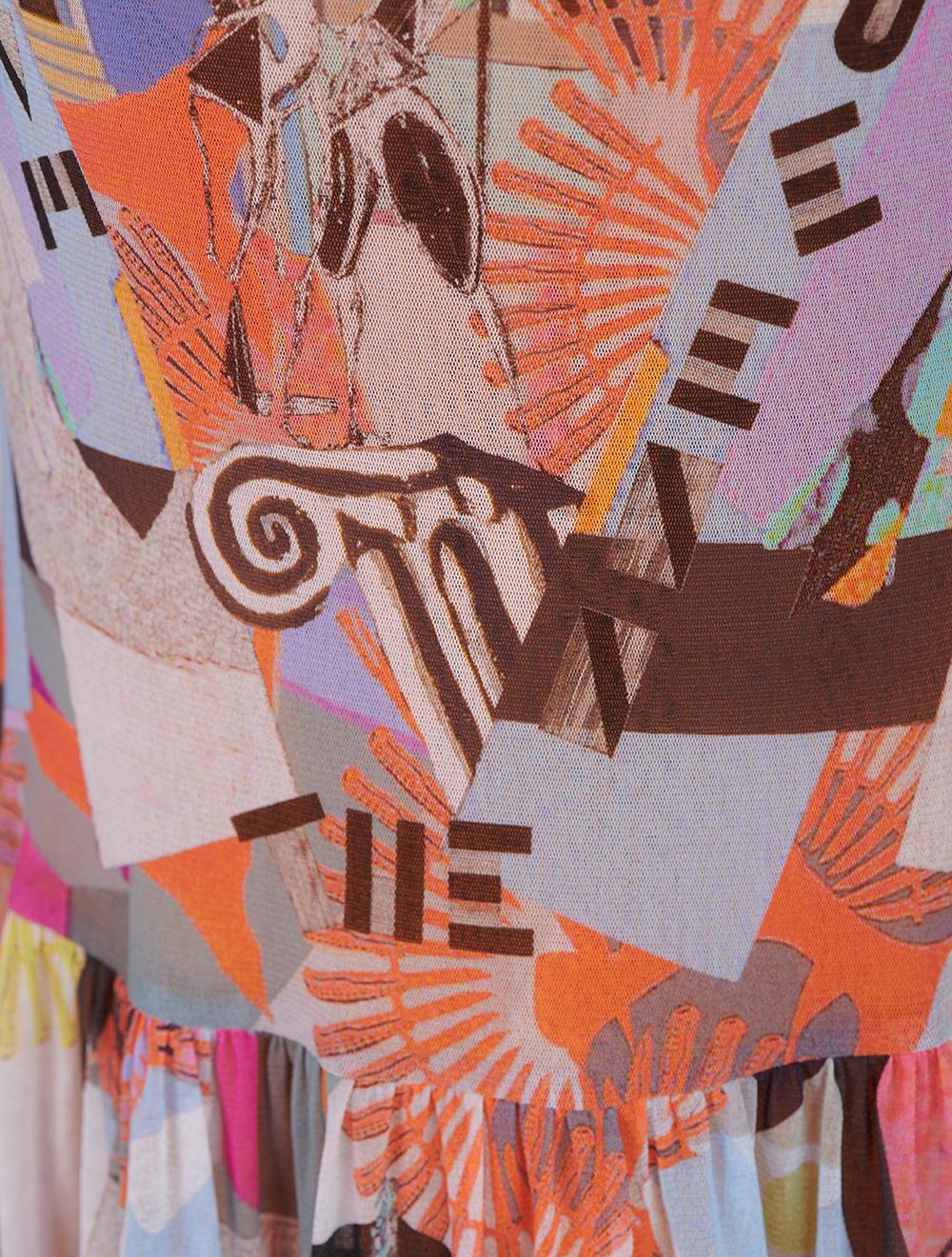 Save The Queen Vestito Lungo In Tulle Con Stampa Dedicata Alla Grecia