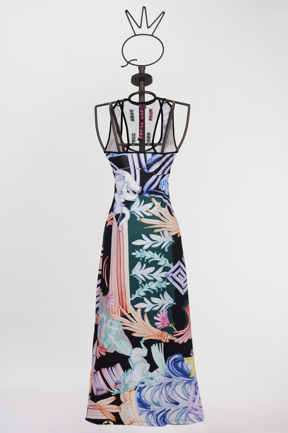 Save The Queen Vestito Lungo Stampato Fantasia Circo