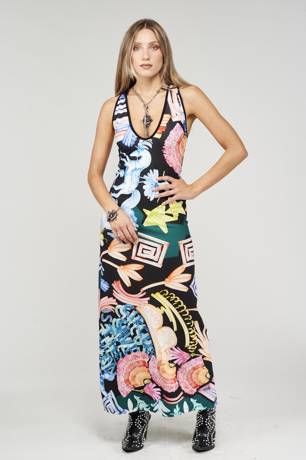 Save The Queen Vestito lungo stampato fantasia circo