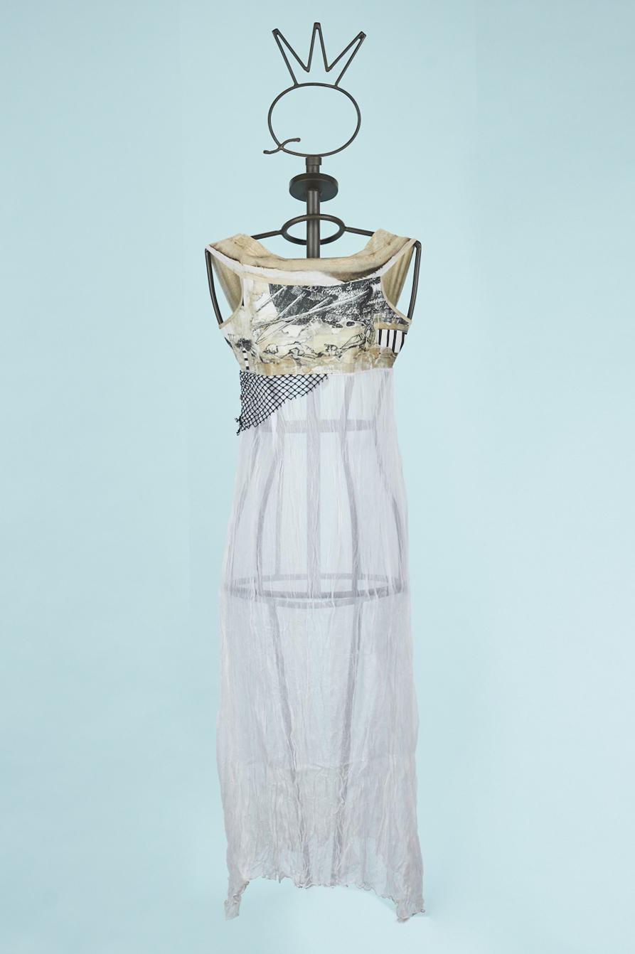 Save The Queen Vestito Lungo Stampato In Seta E Cotone