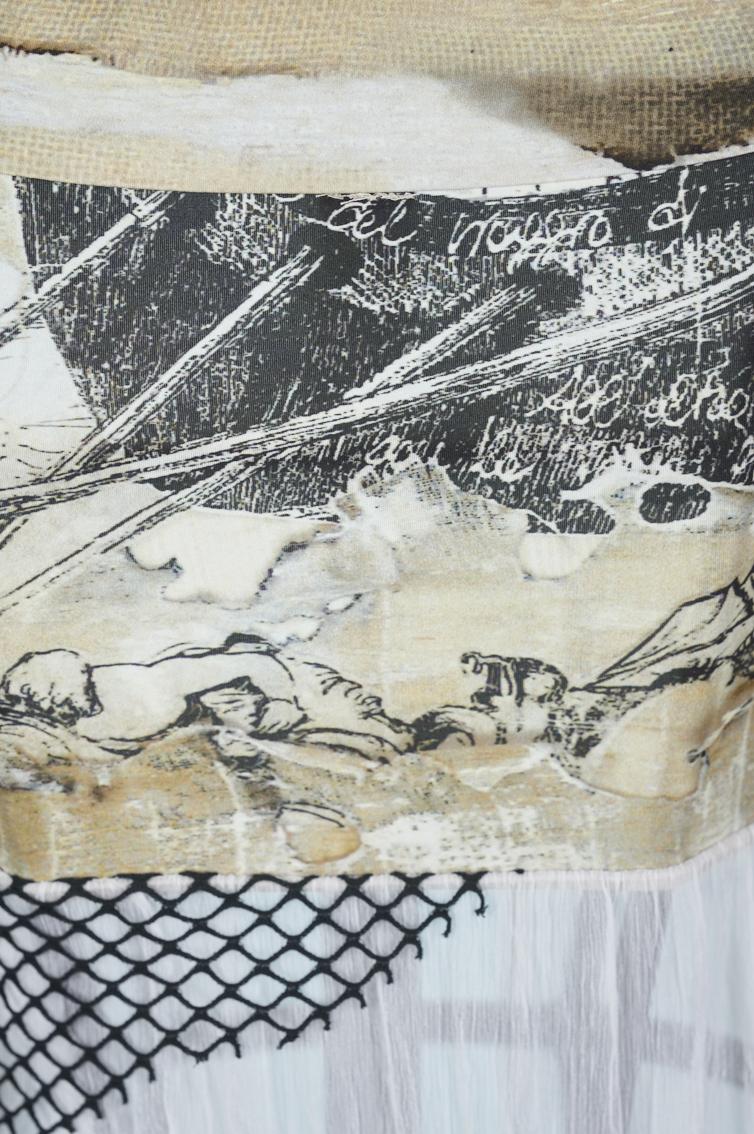 Save The Queen Vestito Lungo Stampato In Seta E Cotone