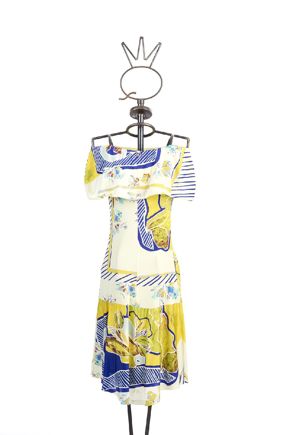 Save The Queen Vestito Midi In Jersey Di Viscosa Stampato