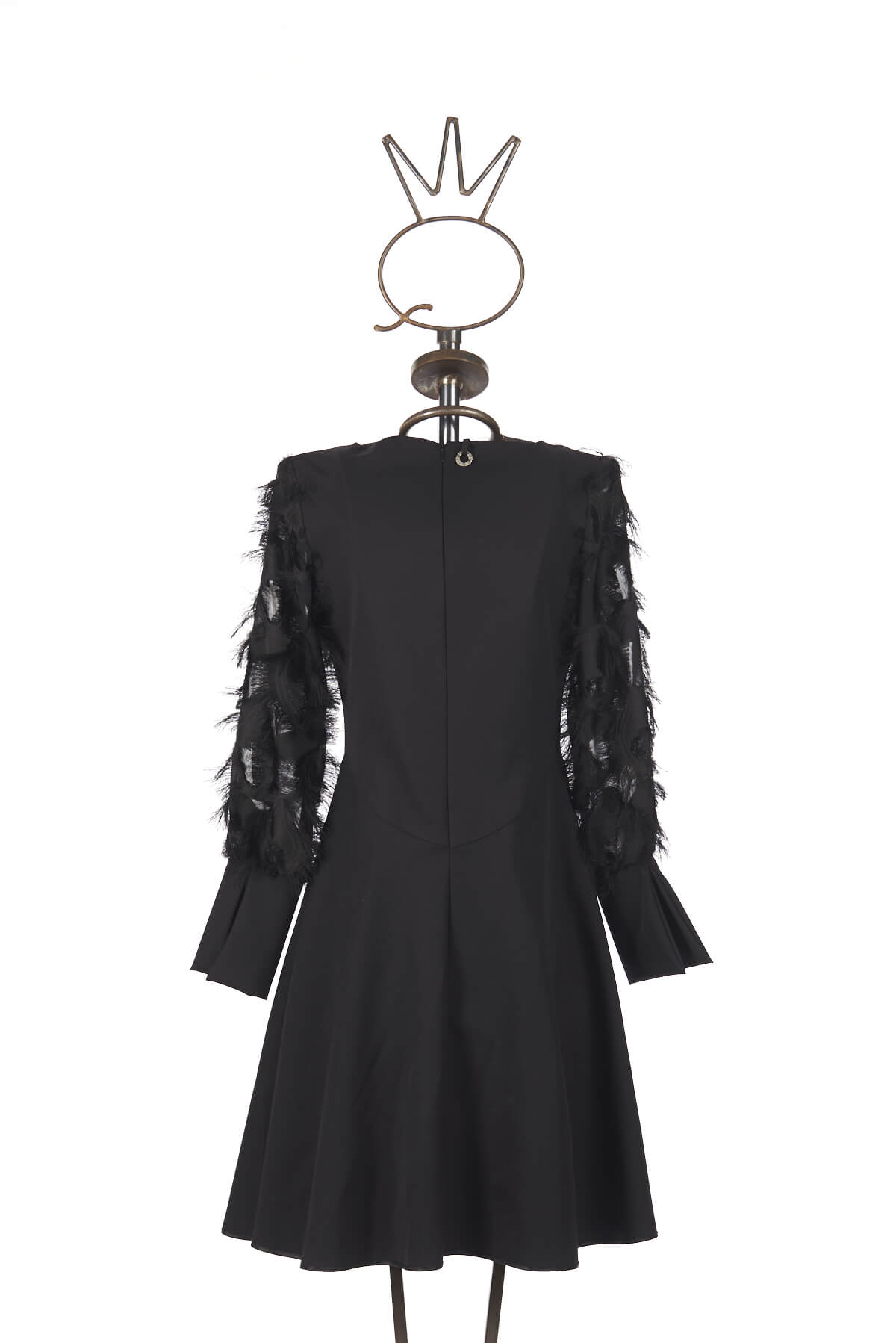 Save The Queen Vestito Nero Al Ginocchio Con Applicazioni