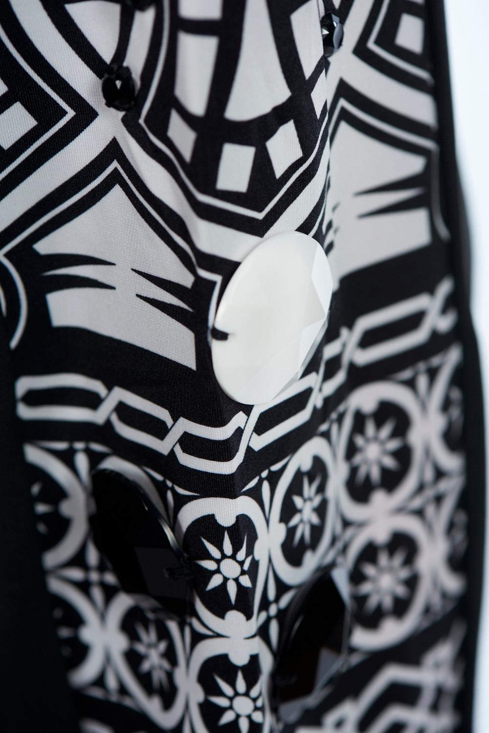 Save The Queen Vestito Nero Con Dettaglio Di Stampa E Pietre Applicate