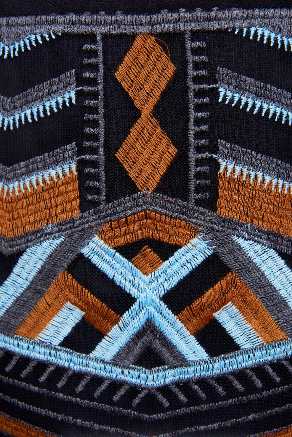 Save The Queen Vestito Tubino Corto Con Balza In Tessuto Operato