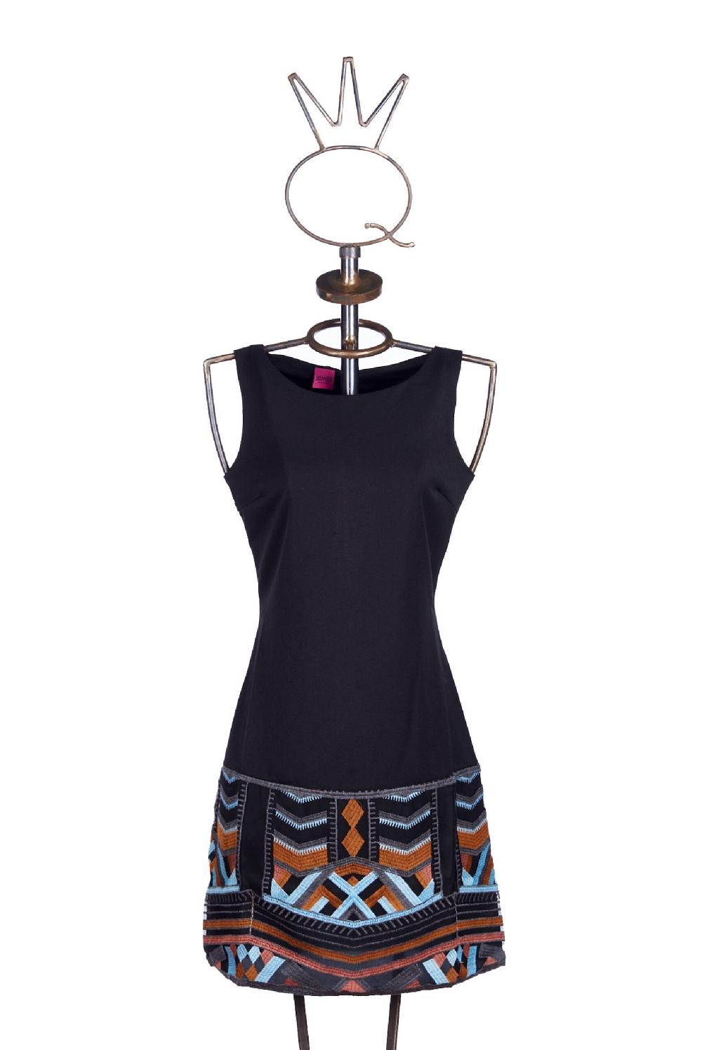 Save The Queen vestito tubino corto con balza in tessuto operato