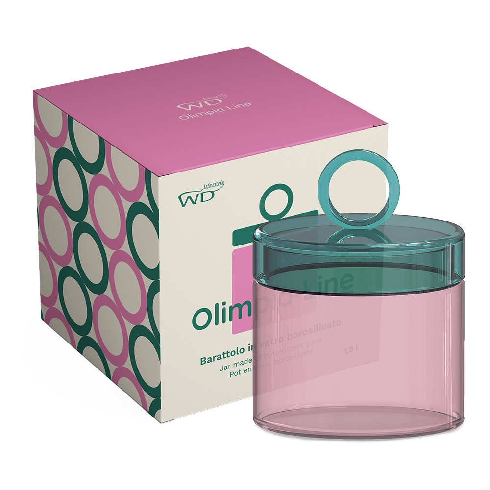 Sbam Design Barattolo In Vetro Colorato Con Manico Ad Anello