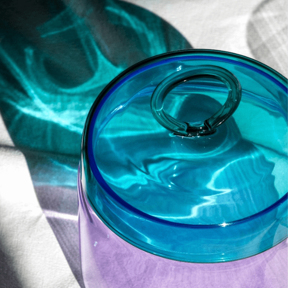 Sbam Design Barattolo In Vetro Colorato Con Manico Ad Anello