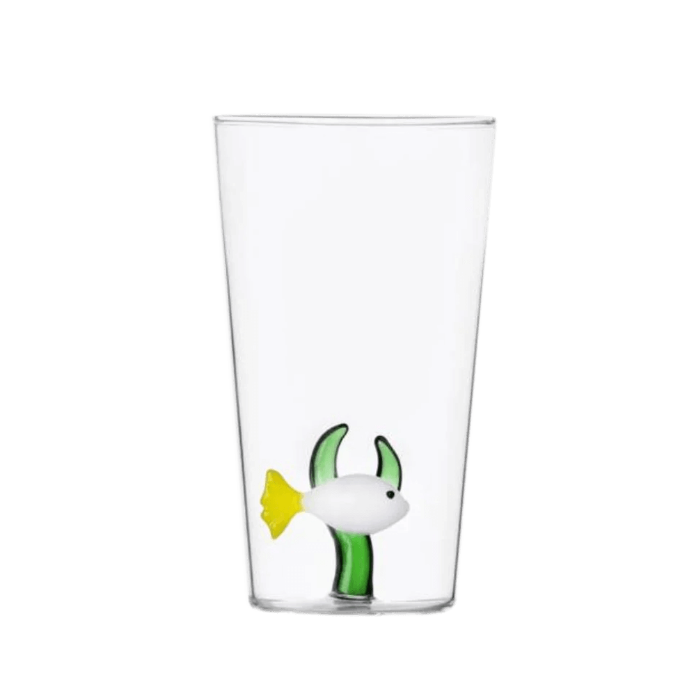 Sbam Design Bicchiere Di Vetro Long Drink Con Pesciolino – Marine Garden
