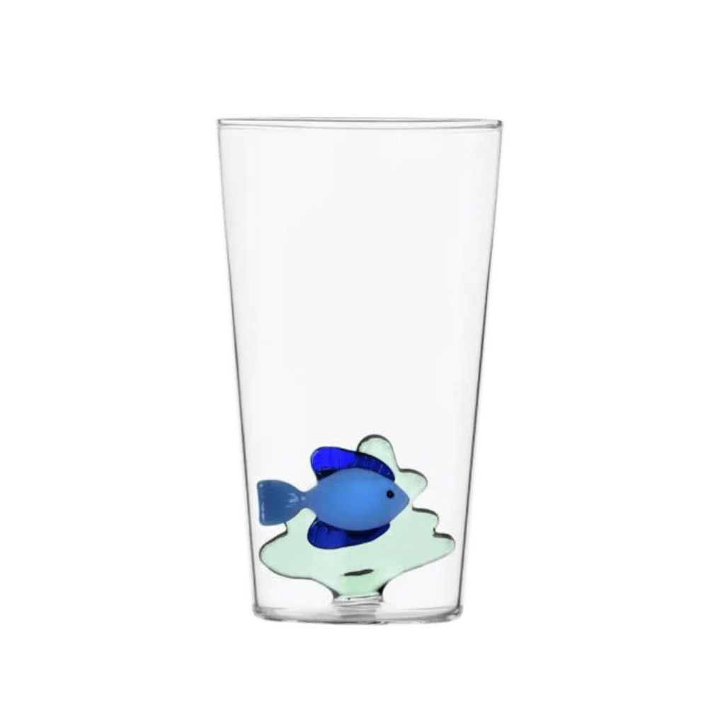 Sbam Design Bicchiere Di Vetro Long Drink Con Pesciolino – Marine Garden