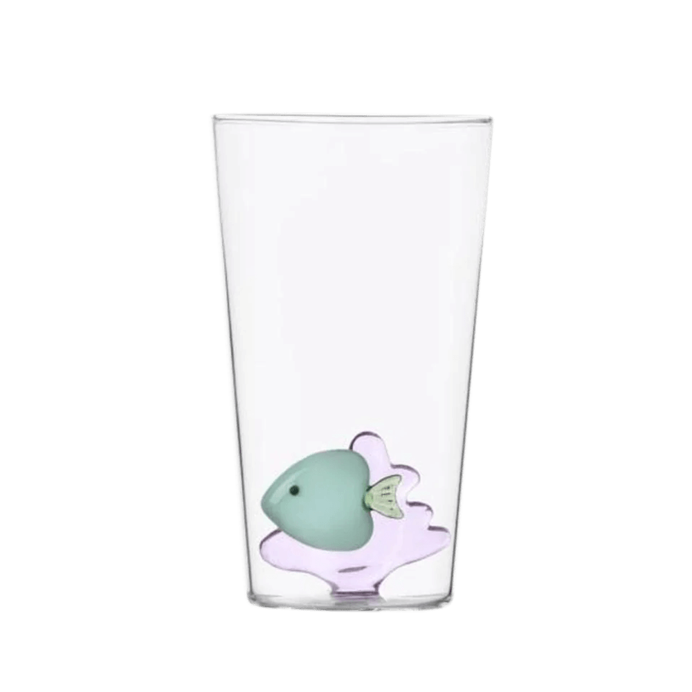 Sbam Design Bicchiere Di Vetro Long Drink Con Pesciolino – Marine Garden