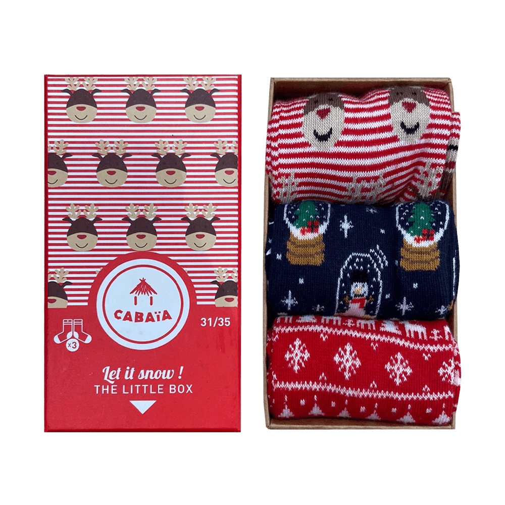 Sbam Design Box Di 3 Calze In Cotone Kids- Let It Snow