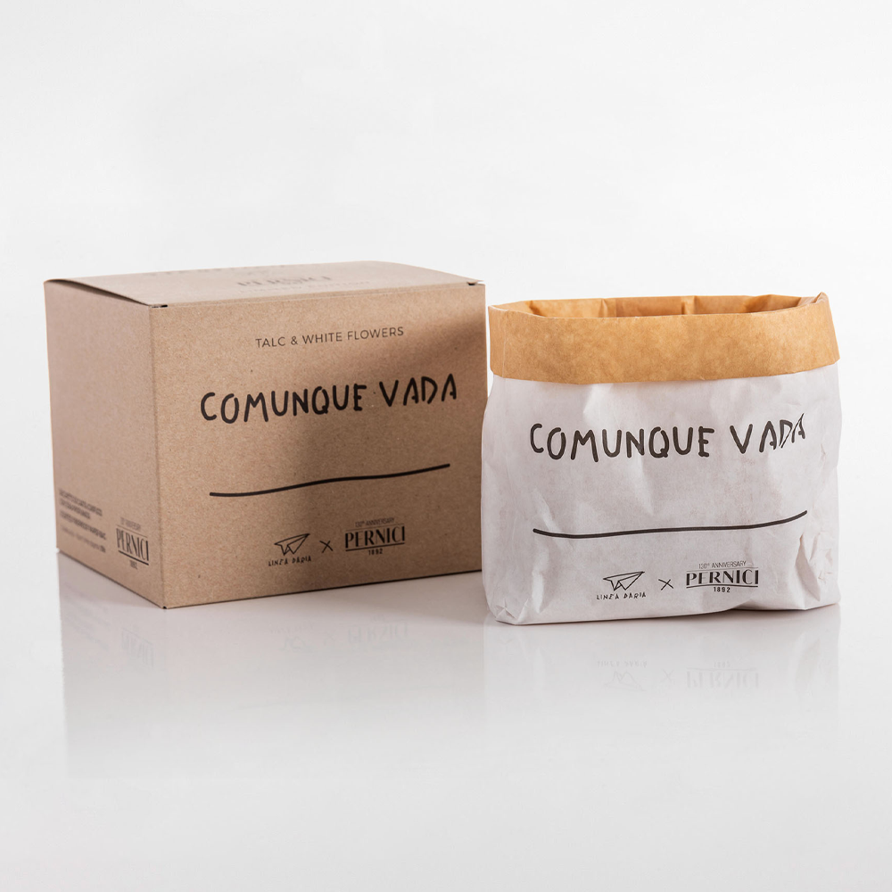 Sbam Design Candela “Pensieri Stropicciati” – Talc & White Flowers