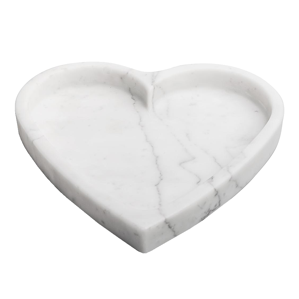Sbam Design Contenitore a cuore in marmo bianco di carrara