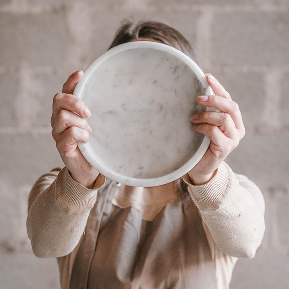 Sbam Design Contenitore Circolare In Marmo Bianco Di Carrara