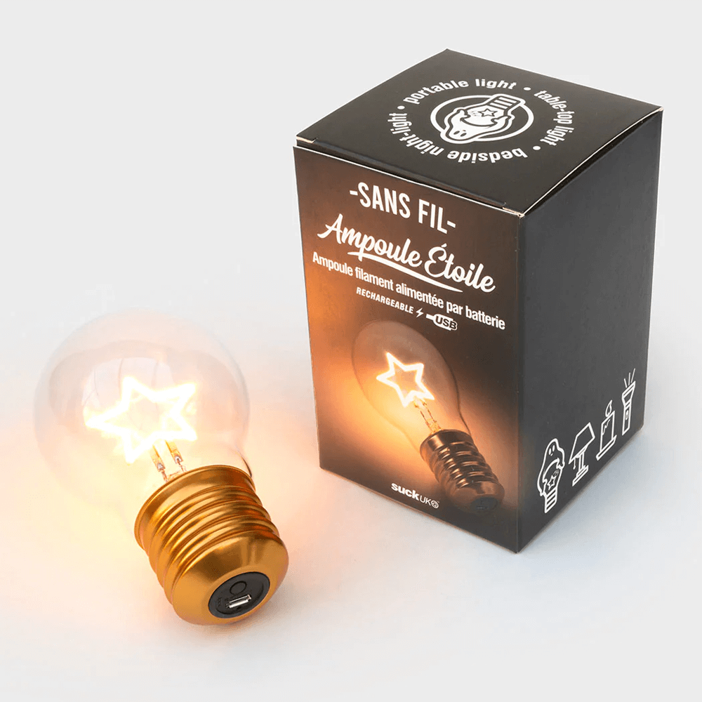 Sbam Design Piccola Lampadina Da Tavolo Ricaricabile – Stella