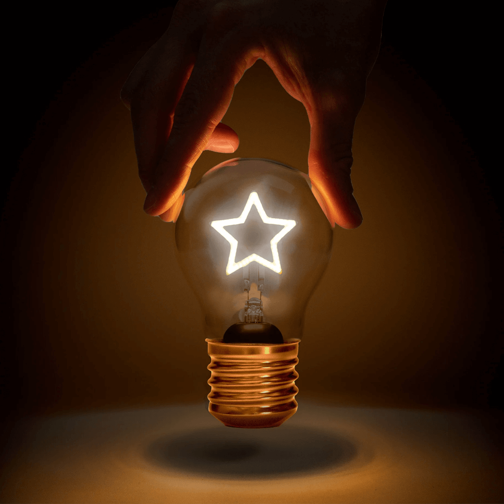 Sbam Design Piccola lampadina da tavolo ricaricabile – stella