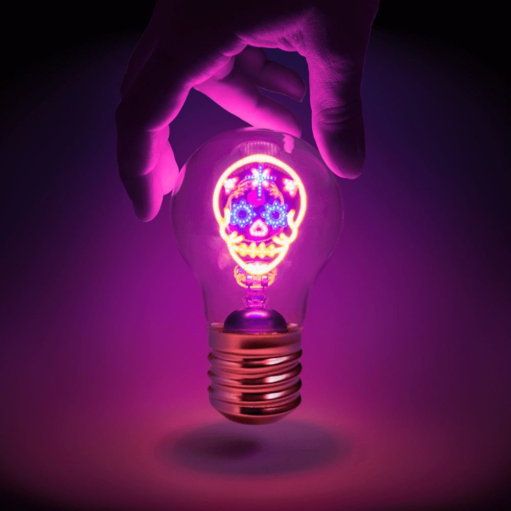 Sbam Design Piccola Lampadina Da Tavolo Ricaricabile – Teschio