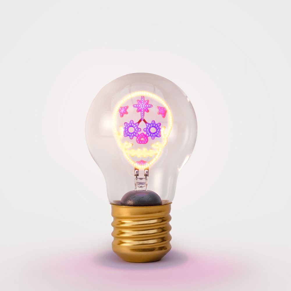 Sbam Design Piccola lampadina da tavolo ricaricabile – teschio