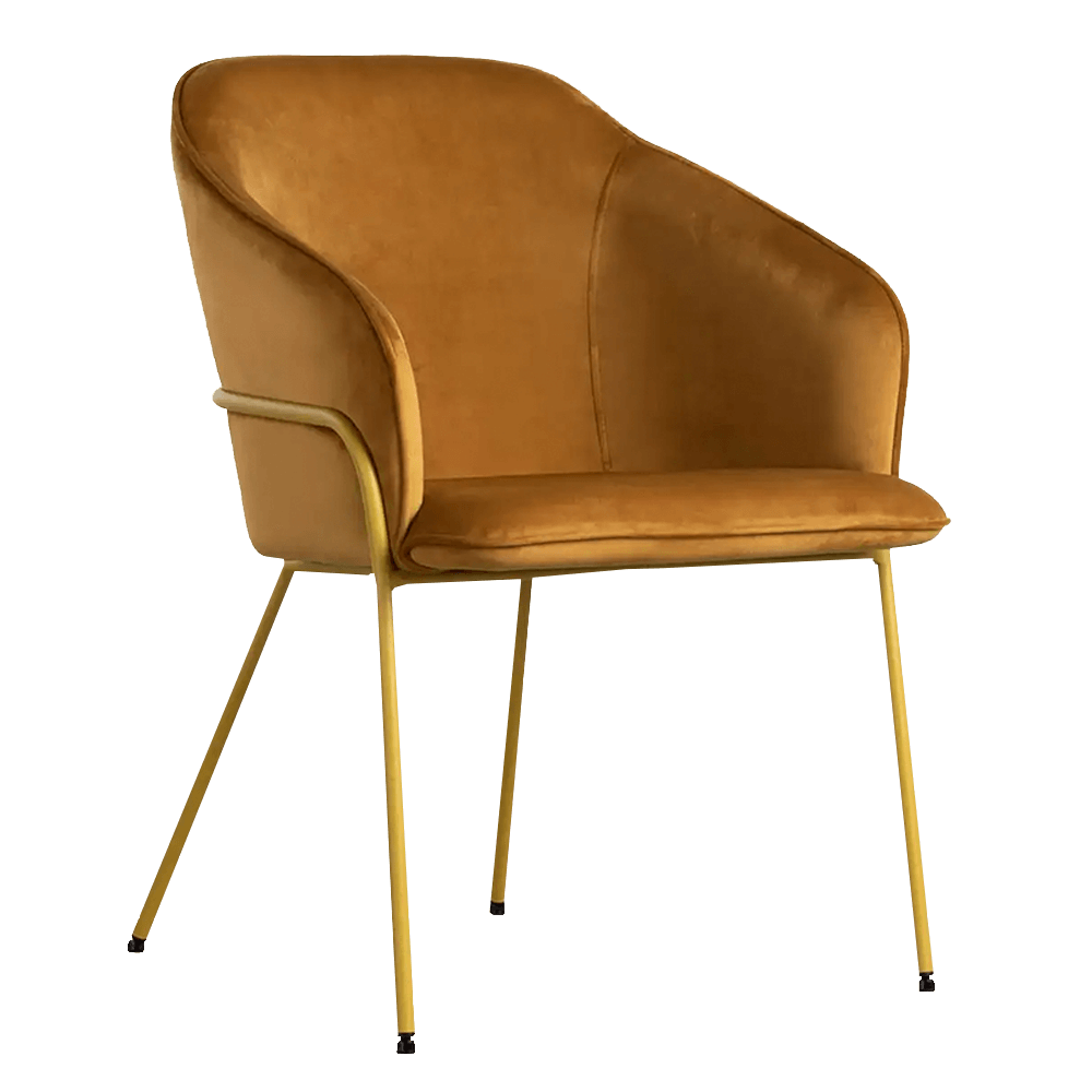 Sbam Design Poltroncina in velluto con struttura in metallo