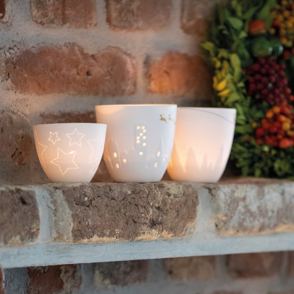 Sbam Design Porta Candela In Porcellana – Slitta Babbo Natale