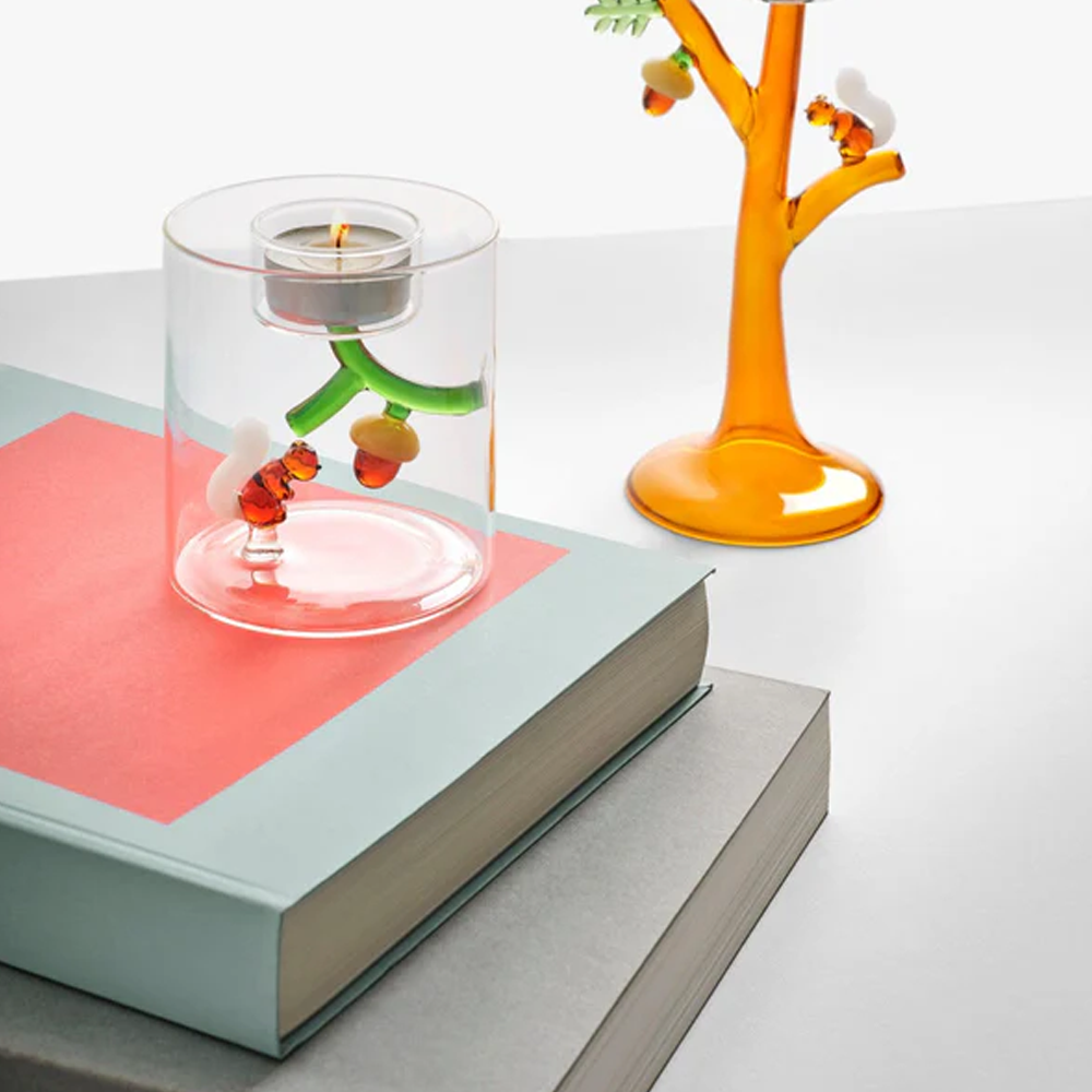 Sbam Design Porta Candela In Vetro Scoiattolo E Ghianda – Woodland Tales