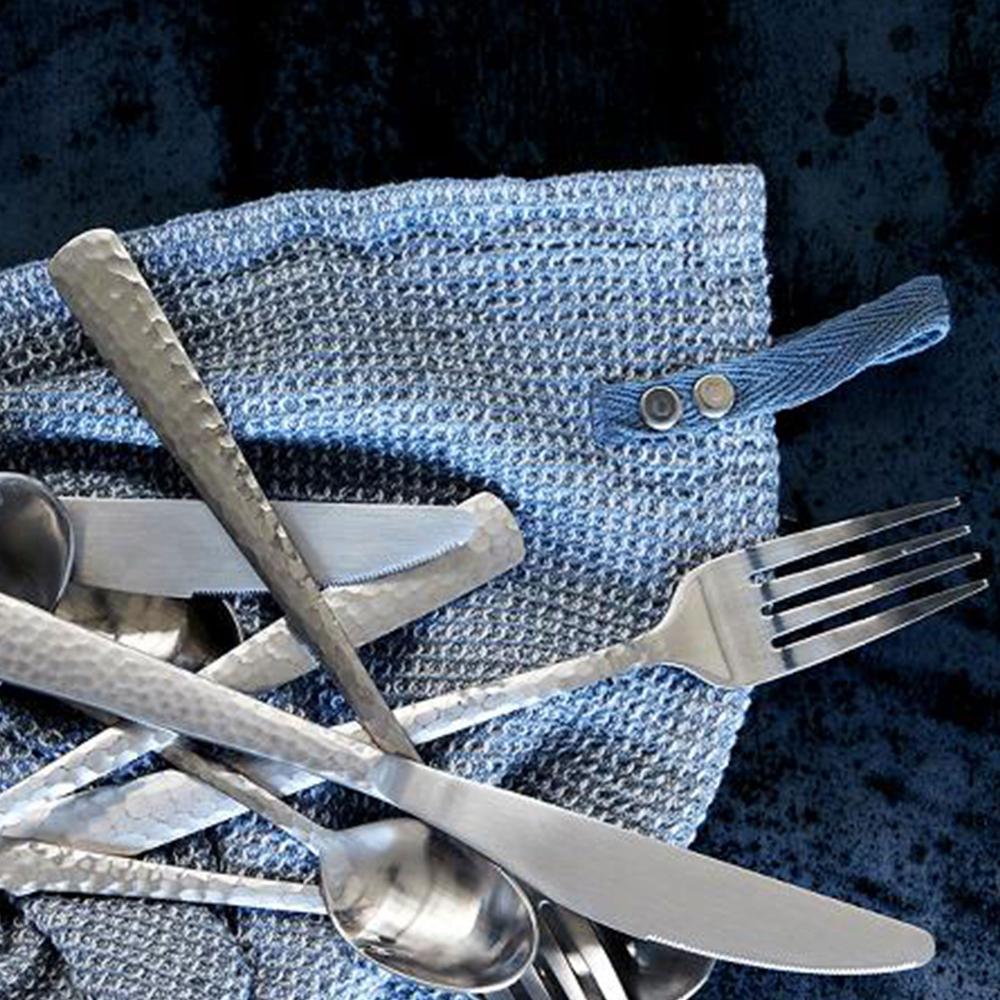 Sbam Design Posate In Acciaio Con Impugnatura Martellata