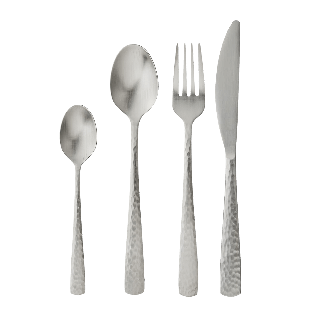 Sbam Design Posate in acciaio con impugnatura martellata