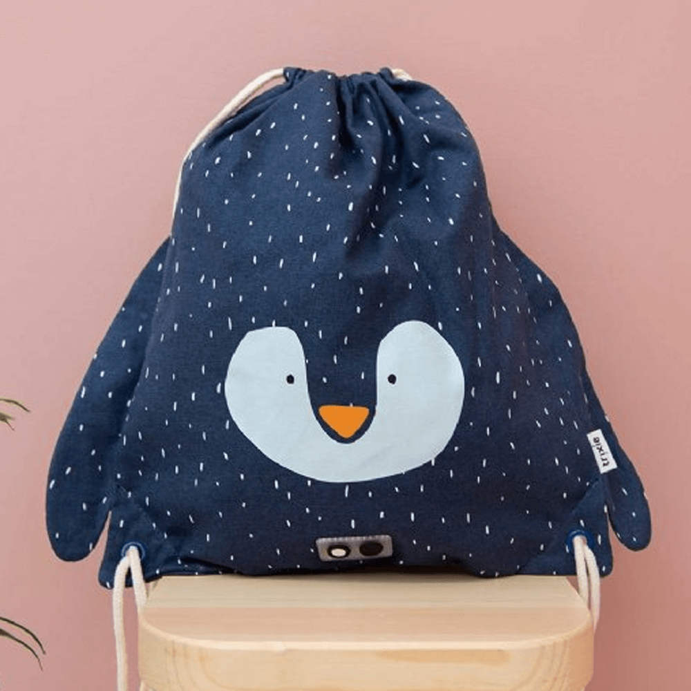 Sbam Design Sacca Zainetto In Tessuto Per Bambini – Pinguino
