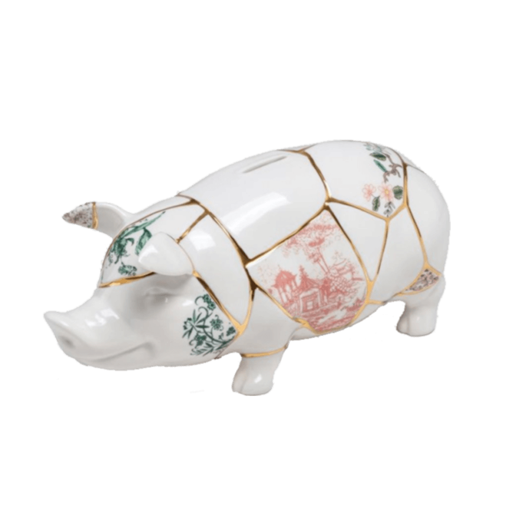 Sbam Design Salvadanaio in porcellana – Kintsugi piggy bank