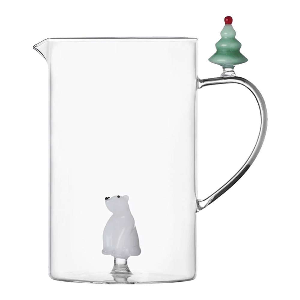Sbam Design Brocca di vetro – Orso bianco con Albero