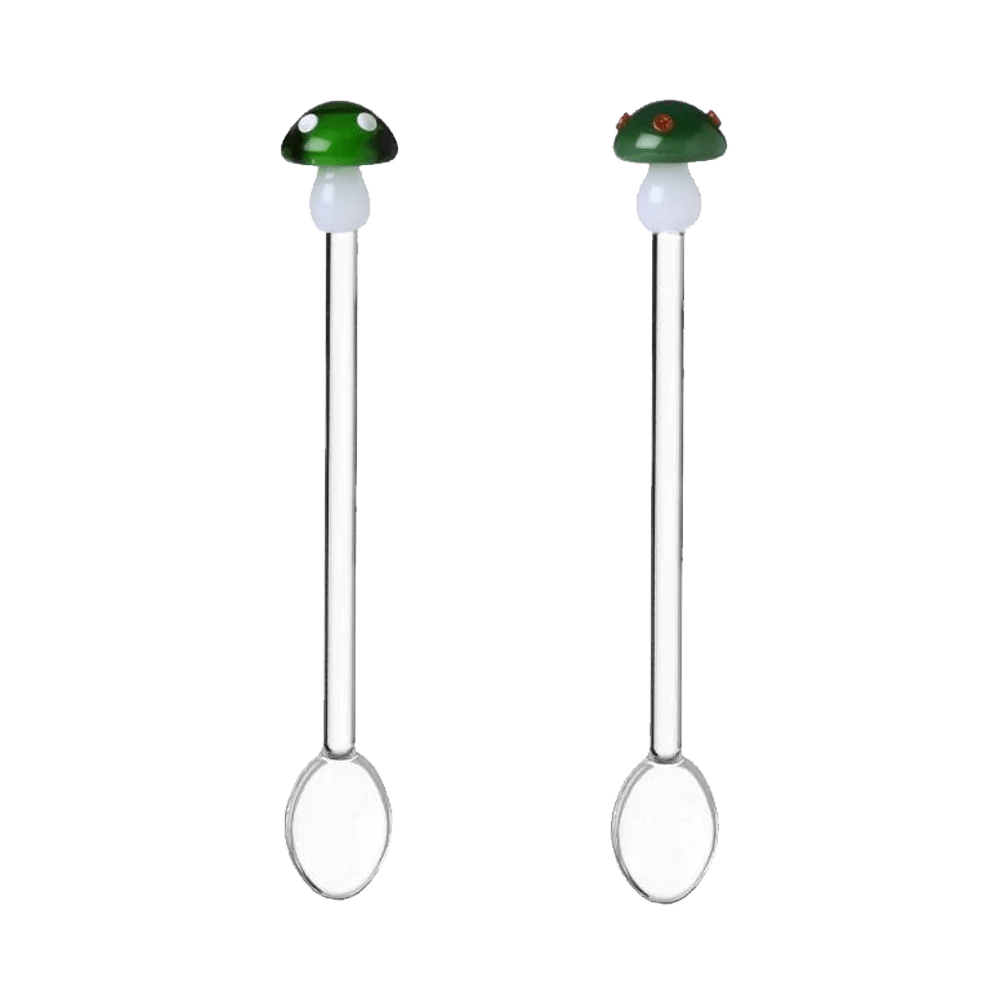Sbam Design Cucchiaini in vetro – Funghetti verdi