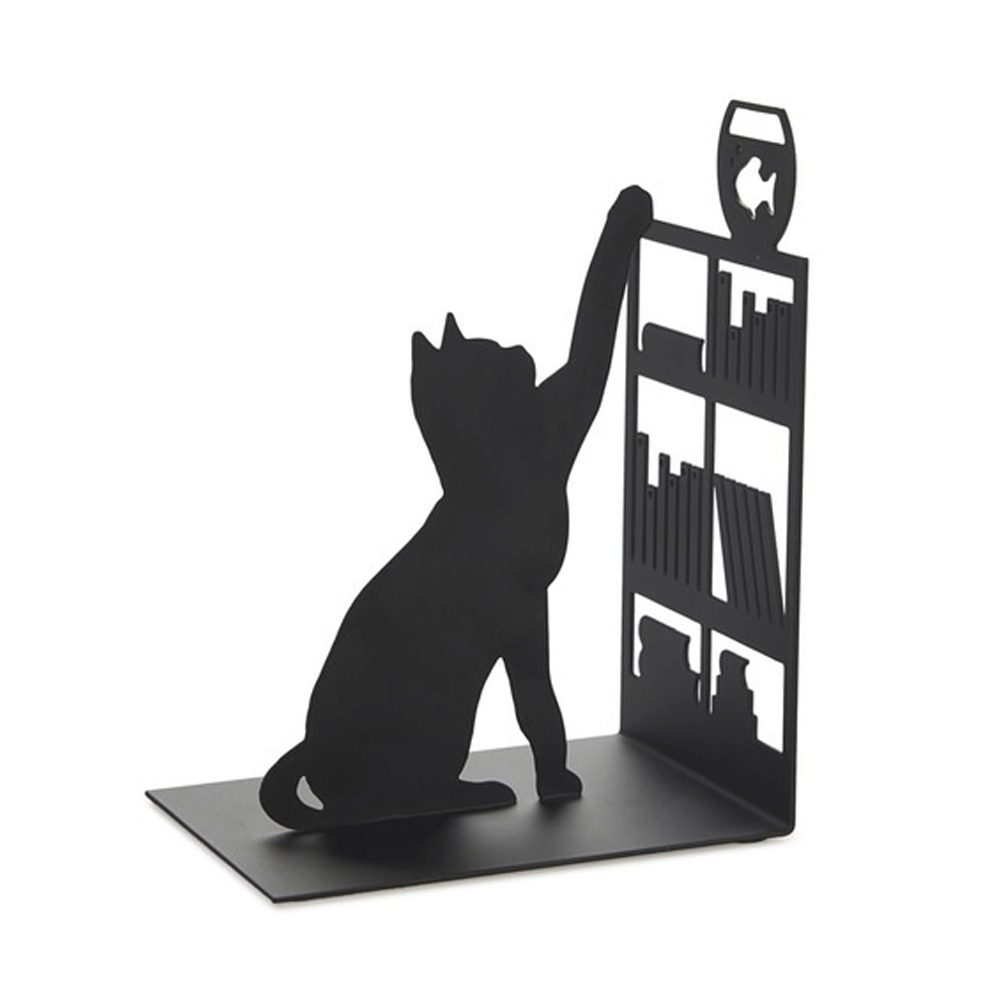 Sbam Design Fermalibri in metallo – Fishing Cat