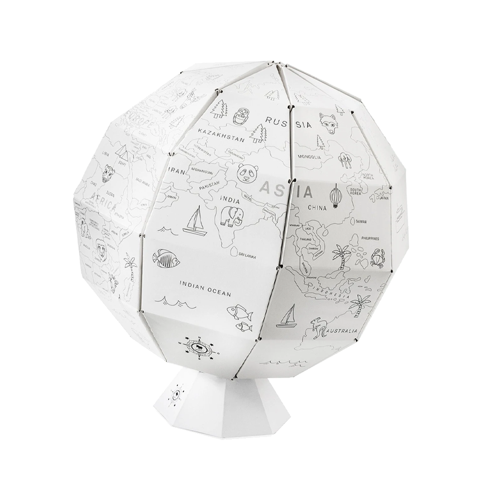 Sbam Design Mappamondo in cartone da colorare